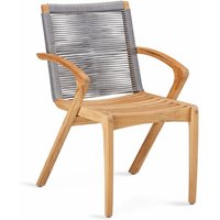 Best Freizeitmöbel - Dining Sessel Agadir Outdoorstuhl Teak/grau Gartensessel von BEST FREIZEITMÖBEL