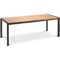 Best Freizeitmöbel Aluminium Tisch Paros 160 x 90 cm anthrazit/Teakholz Loungetisch von BEST FREIZEITMÖBEL GMBH