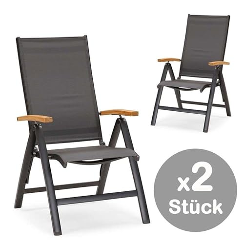 Best 2X Klappsessel Cavalese anthrazit/Teak von BEST Freizeitmöbel