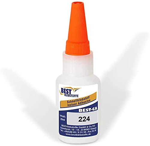BEST KLEBSTOFF - CA 224 | Sekundenkleber mittelviskos | 20g | Universell einsetzbar | Mittelviskoser Klebstoff | Hochfest | Wärmenbeständig | sekundenschnelle Aushärtung von BEST KLEBSTOFFE