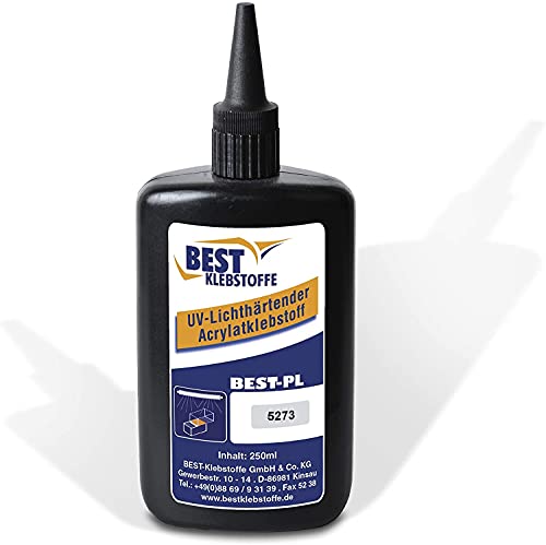 BEST KLEBSTOFF - PL 5273-1 UV Kleber kapillar | 250g | Niedrigviskos | zum bauen und reparieren | UV Fix | Steinschlag Reparatur Kit | Super Klebstoff von BEST KLEBSTOFFE