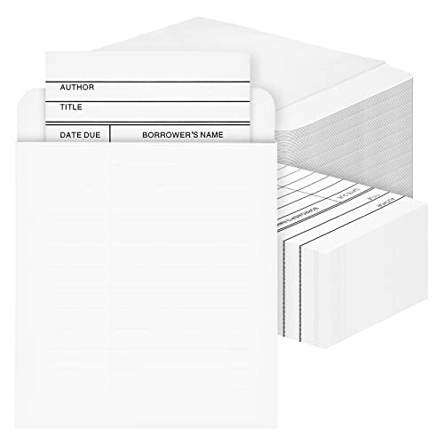 100 Bibliothekskarten zum Ausfüllen Inklusive 100 Selbstklebende Papiertaschen, Weiß, 200-teiliges Set 100 Bibliothekskarten zum Ausfüllen Inklusive 100 Selbstklebende Papiertaschen, Weiß, 200-teiliges Set von BEST PAPER GREETINGS