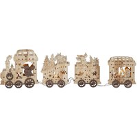 Best Season - Star Trading Batteriebetriebener Weihnachtszug ,Yuletide' aus Holz, 4 LEDs, Weihnachtsdeko, 54cm von BEST SEASON