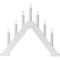 Best Season - Star Trading Lichterbogen ,Jarve' aus Holz, 7-flammig, austauschbare E10 Lichtquellen, weiß lackiert, warmweiß, h 36cm, b 41cm von BEST SEASON