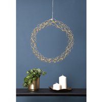 Star Trading - led Lichterkranz Curly von Fensterlicht Weihnachten warmweiß aus Draht und Kunststoff in Messing, Transparent, mit Kabel, ø: 45 cm von STAR TRADING