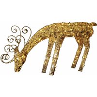 Star Trading - led Hirsch Sequini von Weihnachtsfigur für innen und außen, aus Draht mit Pailetten in Gold, warmweiß, mit Kabel, Höhe: 55 cm, IP44 von STAR TRADING