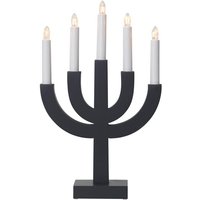 Dunkelgrauer Kerzenleuchter ,Selma' aus lackiertem Kiefernholz, 5-flammig, E10 Leuchtmittel, H 40cm von BEST SEASON