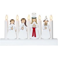 Best Season - Star Trading Kerzenleuchter ,Julia' mit Lucia und Engeln, 5-flammig, E10 Leuchtmittel, Holz weiß, warmweiß, b 28cm von BEST SEASON