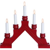 Best Season - Star Trading Kleiner Lichterbogen 'Karin', 5-flammig, Holz, austauschbare E10 Leuchtmittel, rot, h 28cm von BEST SEASON