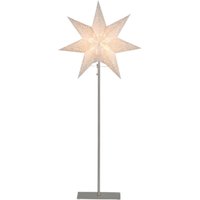 Stehlampe Weihnachtsstern Sensy von Star Trading 3D Papierstern Weihnachten in Weiß mit Metall-Fuß, Dekostern Stehleuchte mit Kabelschalter, E14, von STAR TRADING