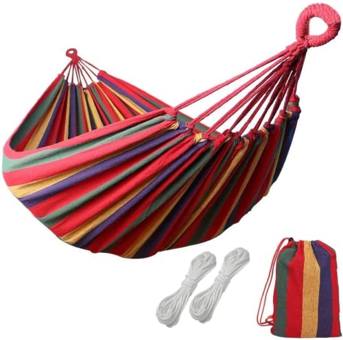 Outdoor Hängematte Hängematte Baumwolle Für Den Garten. Hammock Mit Unterstützung Für Camping Oder Garten. Stabhängematte Einfach Zu Tragen Und Aufzuhängen. von BEST&FREE