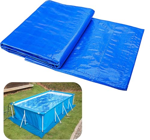 Pool Unterlage Outdoor. Poolunterlage Rechteckig Outdoor Blau. Pool Bodenschutzmatte Für Den Garten. Pool Unterlegmatte Für Den Sommer. Pool Matten Untergrund Gras Bedecken (450x250 cm) von BEST&FREE