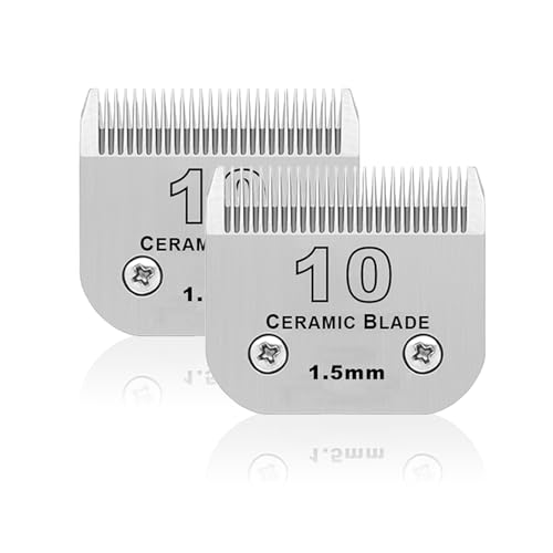BESTBOMG 2 Stück Ersatzmesser für die Fellpflege von Heiniger/Moser Max45/Andis/Oster A5, Größe 10# 1/16 Zoll (1,5 mm) Schnittlänge von BESTBOMG