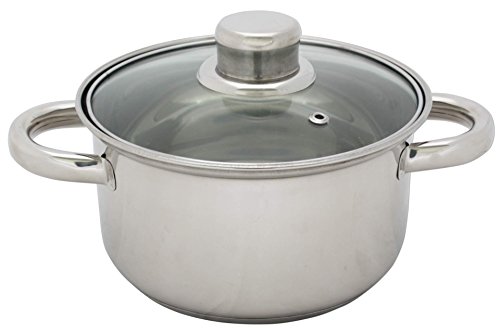 BESTCOOKING Kochtopf Edelstahl mit Glasdeckel 5,2 L 24 cm Topf Kochen von BESTCOOKING