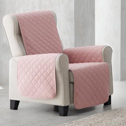 BESTCOVERS Zweifarbig Sesselüberwürf Sesselschoner Schonbezug Sesselschutz Schutzbezug Made in Spain Sessel Schoner Sofabezug Sofaschonbezug Sofa Überwurf Sofa Überdecke (Rosa/Beige, 1 Sitzer) von Bestcovers