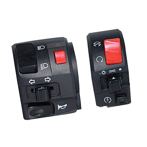 BESTEU Motorrad Lenkerschalter Controller Hupen Blinkerhupe Startknopf 1 Paar von BESTEU