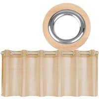 Bestgoodies - sen-Bistrogardine in B160cm x L60cm, transparente uni Scheibengardine Voile in vielen verschiedenen Farben erhältlich (beige - nude) von BESTGOODIES