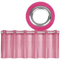 Bestgoodies - sen-Bistrogardine in B160cm x L60cm, transparente uni Scheibengardine Voile in vielen verschiedenen Farben erhältlich (pink-fuchsia) von BESTGOODIES