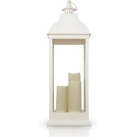 Laterne ( 71x24x24cm ) Windlicht Indoor Dekolampe mit flackernden LED-Kerzen, Batteriebetrieben, Innenbereich - mit brennenden Docht Effekt von BESTGOODIES