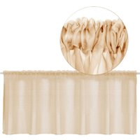 Bestgoodies - Stangendurchzug-Bistrogardine in B160cm x L45 cm, transparente uni Scheibengardine Voile in vielen verschiedenen Farben erhältlich von BESTGOODIES