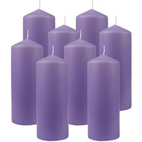 Stumpenkerzen Wachskerzen Ø6cm x 17cm ( 8er Pack ) Violett - Lange Brenndauer, Hergestellt in EU, Kerzen Blockkerzen - Wachs Stumpen von BESTGOODIES