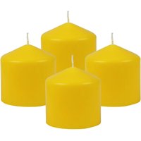 Stumpenkerzen Wachskerzen Ø8cm x 8cm ( 4er Pack ) Gelb - Lange Brenndauer, Hergestellt in eu, Kerzen Blockkerzen - Wachs Stumpen - Gelb von BESTGOODIES