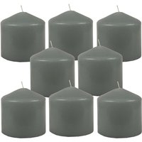 Stumpenkerzen Wachskerzen Ø8cm x 8cm ( 8er Pack ) Grau - Lange Brenndauer, Hergestellt in eu, Kerzen Blockkerzen - Wachs Stumpen - Grau von BESTGOODIES