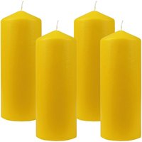 Bestgoodies - Wachskerzen ( 4er Pack ) Gelb Stumpenkerzen Ø6cm x 13,5cm - Kerze in vielen Farben, Lange Brenndauer - Hergestellt in eu - Kerzen von BESTGOODIES