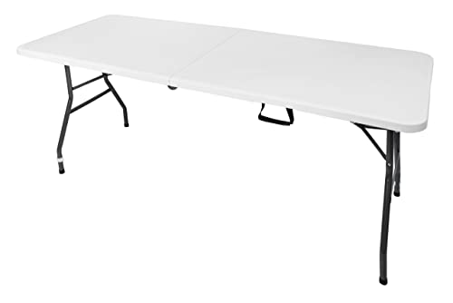 BESTIF Gartentisch klappbar Campingtisch Buffettisch Falttisch mit Tragegriff Stabiler Klapptisch für In- und Outdoor | 180x70x74 cm (Weiß) von BESTIF
