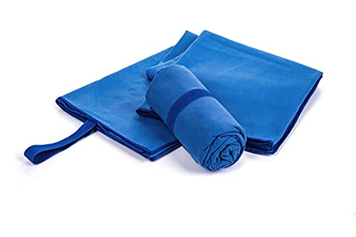 BESTIF Mikrofaser Handtuch Sport Handtücher | Schnelltrocknend, Kompakt, Ultraleicht | Micofaser Reisehandtuch für Strand, Fitnessstudio (90 x 180 cm, Blau) von BESTIF