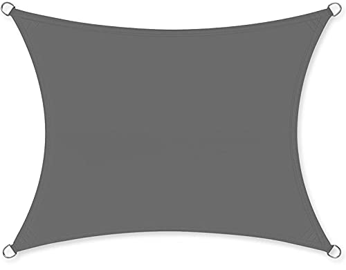 BESTIF Sonnensegel wasserdicht Sonnenschutz Rechteckig für Garten Balkon Terrasse inkl Befestigungsmaterial (Rechteckig, 4 x 5 m) von BESTIF