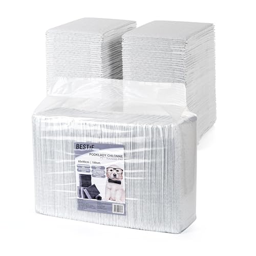 BESTIF Trainingspads für Hunde Welpen auslaufsicher Hunde Unterlagen mit Aktivkohle Kohlenstoff zur Geruchskontrolle Training Pads Set 100 Stück 6-lagig (100, 60 x 90 cm) von BESTIF