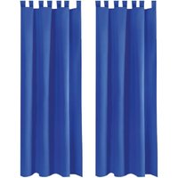 2er Set Dekoschal mit Schlaufe, inkl. Raffhalter & Haken, blau in 140x225 cm - Blau von BESTLIVINGS