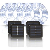 4er Pack Solar Lichterkette, 5m inkl. Dämmerungssensor, 50 led Kaltweiß mit 2 Modi , für Innen und Außen, IP44 spritzwassergeschützt von BESTLIVINGS