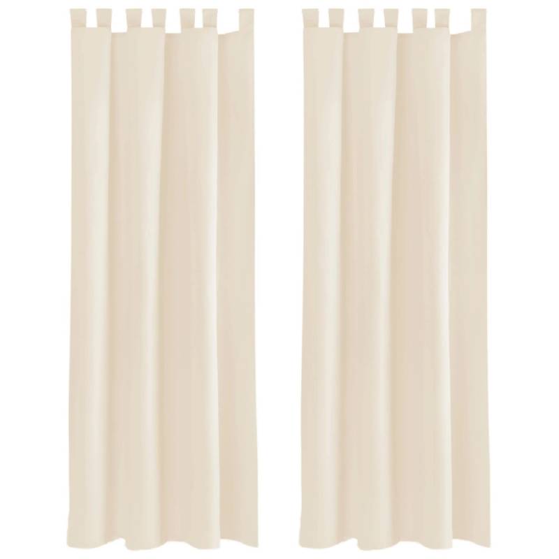 Bestlivings 2er Set Dekoschal EllenSchlaufe mit Raffhalter & Haken 140 cm x 225 cm Beige von BESTLIVINGS
