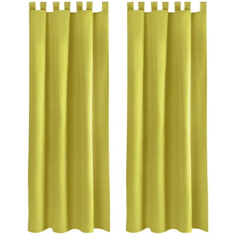 Bestlivings 2er Set Dekoschal EllenSchlaufe mit Raffhalter & Haken 140 cm x 225 cm Grün von BESTLIVINGS