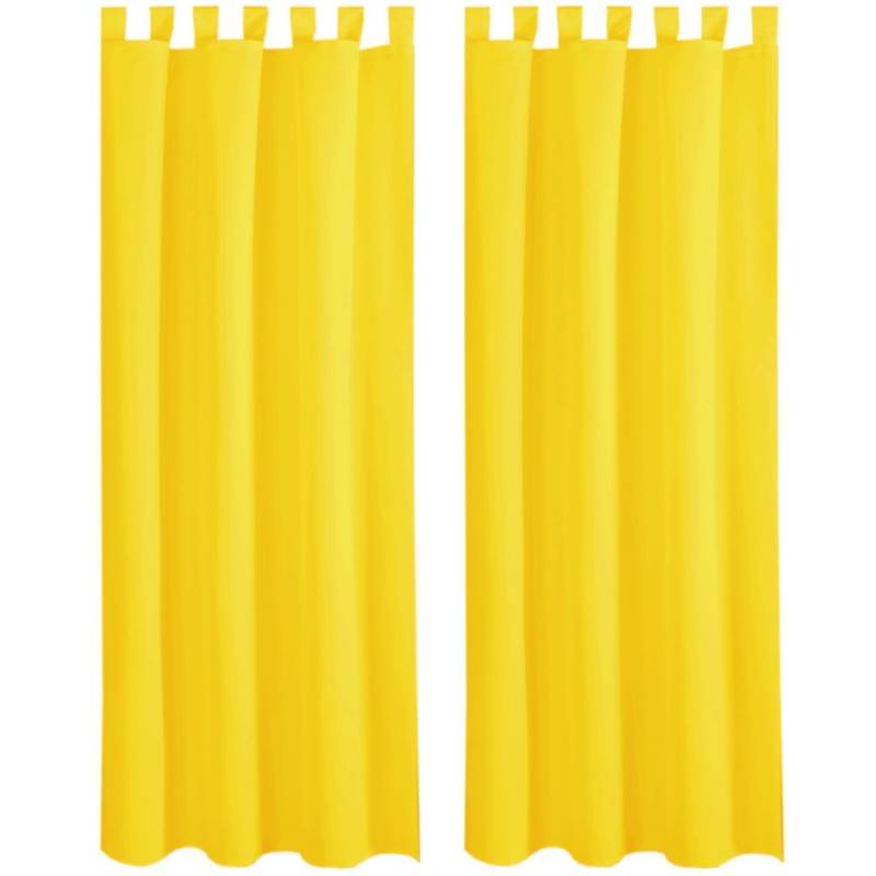 Bestlivings 2er Set Dekoschal EllenSchlaufe mit Raffhalter & Haken 140 x 145 cm Gelb von BESTLIVINGS