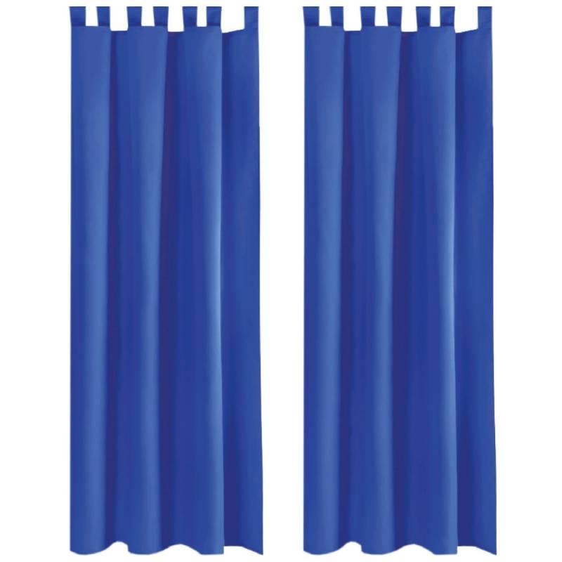 Bestlivings 2er Set Dekoschal EllenSchlaufe mit Raffhalter & Haken 140 x 245 cm Blau von BESTLIVINGS