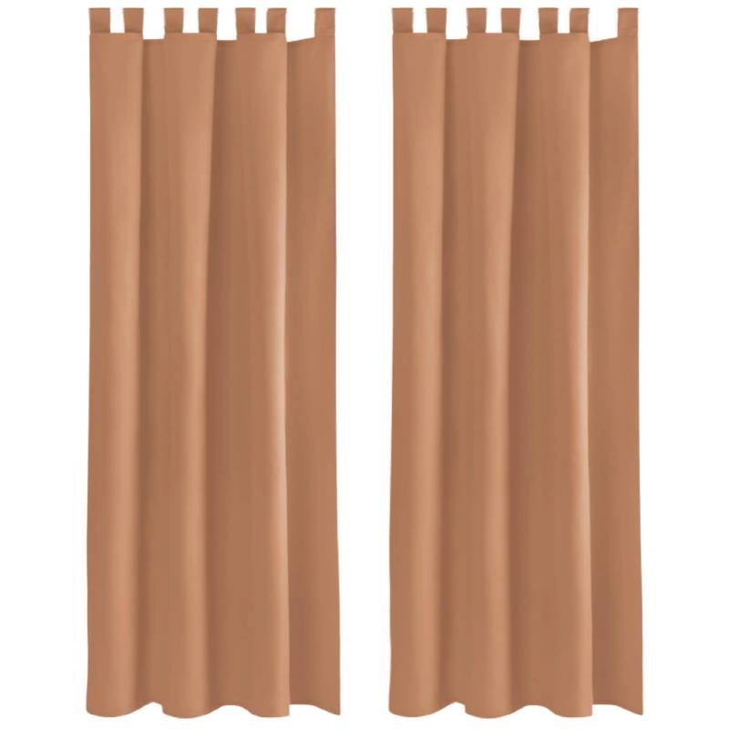 Bestlivings 2er Set Dekoschal EllenSchlaufe mit Raffhalter & Haken 140 x 245 cm Braun von BESTLIVINGS
