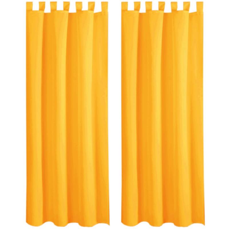 Bestlivings 2er Set Dekoschal EllenSchlaufe mit Raffhalter & Haken 140 x 245 cm Hellorange von BESTLIVINGS