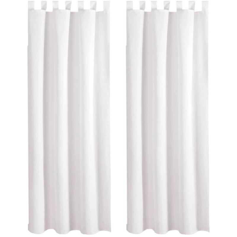 Bestlivings 2er Set Dekoschal EllenSchlaufe mit Raffhalter & Haken 140 x 245 cm Weiß von BESTLIVINGS