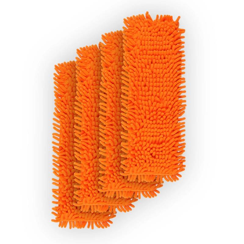 Bestlivings Bodenwischer Ersatzbezug Mikrovelour Chenille Orange 4er Pack von BESTLIVINGS
