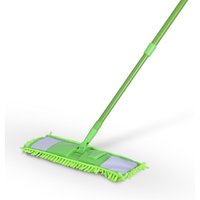 Bodenwischer Set ( Grün ) mit Chenille Bezug - Wischmopp mit Fußklick 360 Grad Gelenk für alle Ecken - Komfort Bodenreiniger Flachmopp Wischmopp von BESTLIVINGS