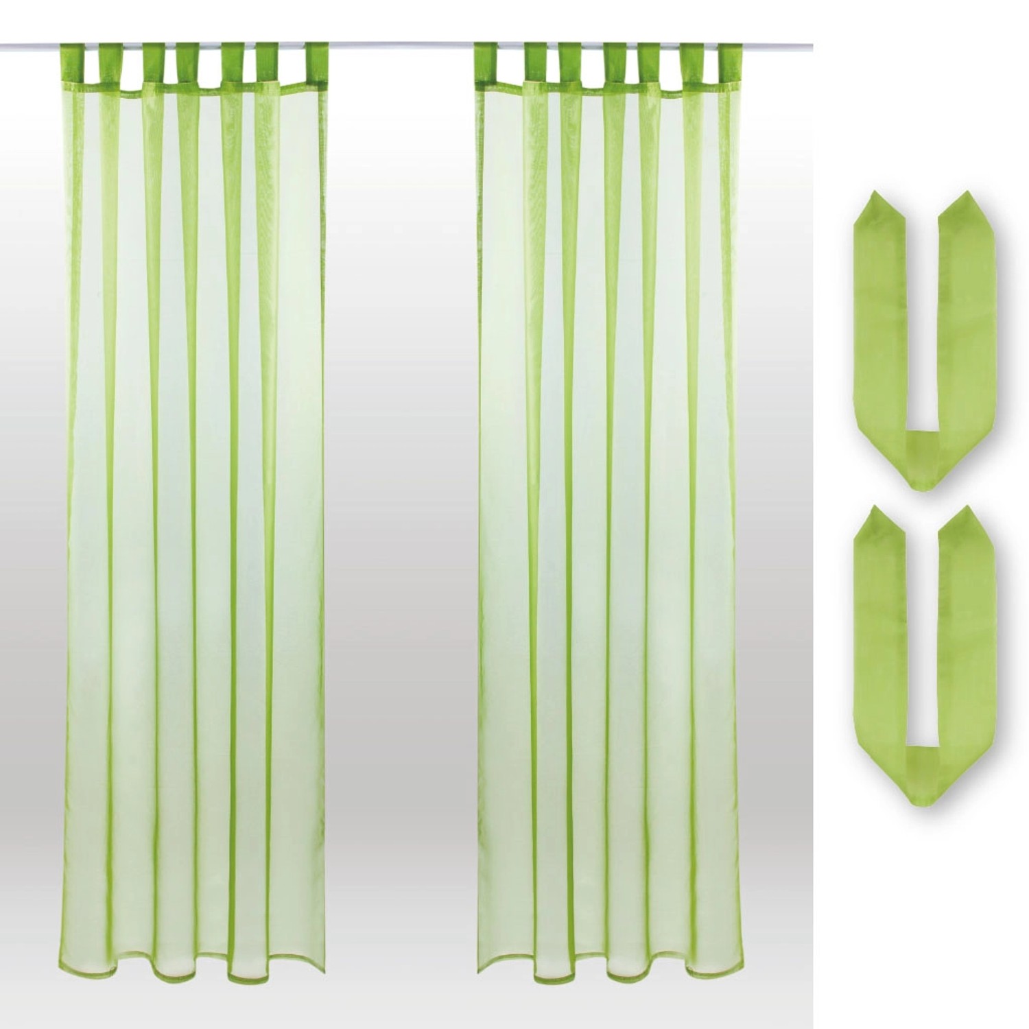 Bestlivings Dekoschal Noella Schlaufe Voile 2er Pack 140 cm x 245 cm + Raffhalter Grün Bestlivings Dekoschal Noella Schlaufe Voile 2er Pack 140 cm x 245 cm + Raffhalter Grün von BESTLIVINGS