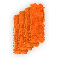 Ersatzbezug Orange für Bodenwischer ( 4er Pack ) - 40cm - Chenille Wischbezug, für alle gängigen Klapphalter - Bezug für alle Bodenarten - Orange von BESTLIVINGS