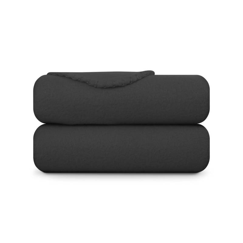 Bestlivings Fleecedecke Mit Kedernaht 130 x 170 cm Schwarz von BESTLIVINGS