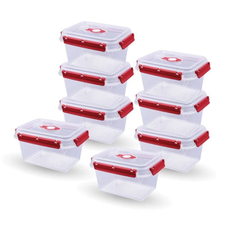 Bestlivings Frischhaltebox 1,5L Lunchbox Im Set Rot 8er Pack von BESTLIVINGS