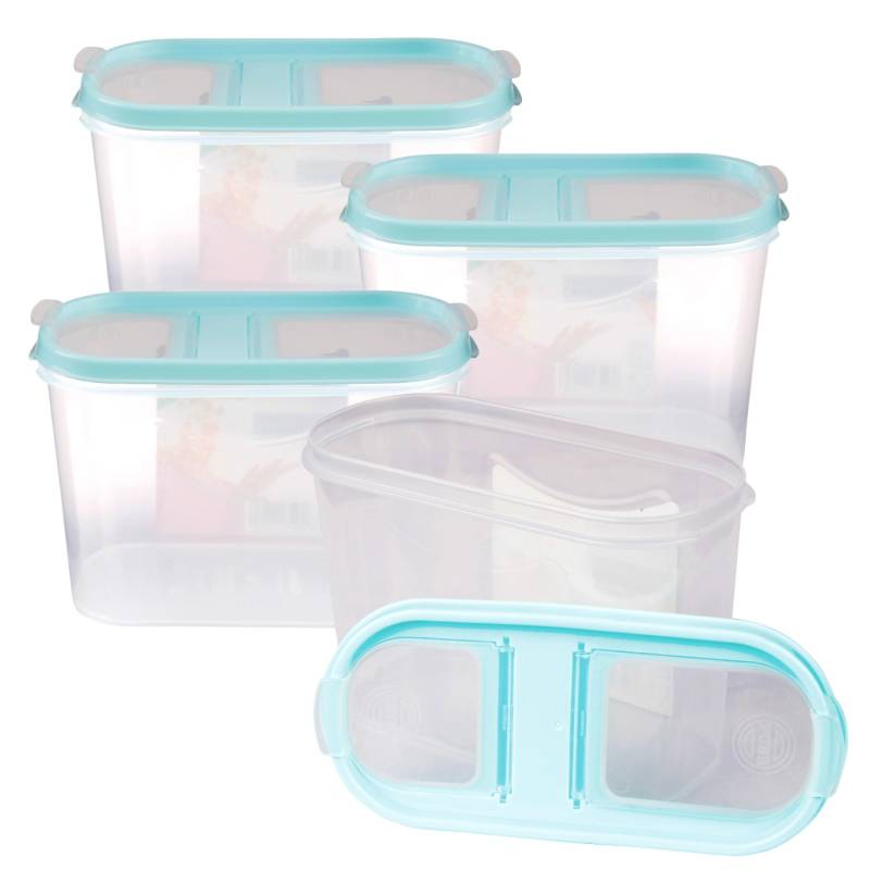 Bestlivings Frischhaltebox Schüttdose 1,4 Liter 4er Pack Türkis von BESTLIVINGS