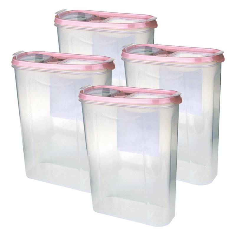 Bestlivings Frischhaltebox Schüttdose 2,8 Liter 4er Pack Altrose von BESTLIVINGS