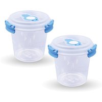 Frischhaltedosen für Lebensmittel ( 0,64 l ) - 2er Pack Blau - Vorratsdose luftdicht, Aufbewahrungsbox Meal Prep Box, Joghurt schale, bpa Frei - Blau von BESTLIVINGS